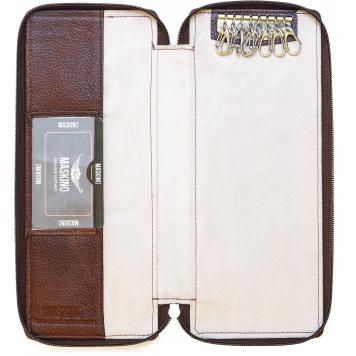 Brownish Genuine NDM leather Bank Locker Key Pouch  Med...