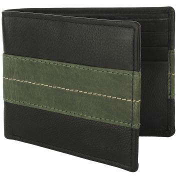 Men Black Original Leather RFID Wallet 6 Card Slot 2 No...