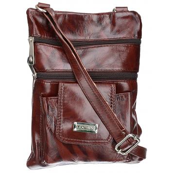 The Girls Criss Cross Genuine Leather Sling Bag (Brown)...
