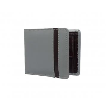 Silver Ark Grey Premium Quality Leather Men'S Bi-Fold W...