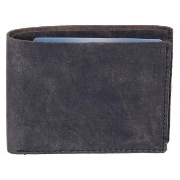 Men Black Original Leather RFID Wallet 8 Card Slot 1 No...