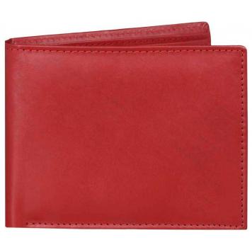 Men Red Genuine Leather RFID Wallet 8 Card Slot 2 Note ...