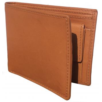Men Brown Pure Leather RFID Wallet 4 Card Slot 2 Note C...