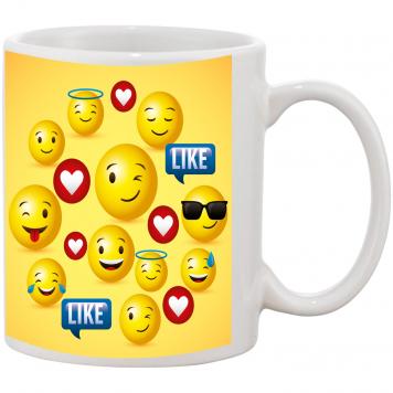 Mekanshi Premium Emojis, Emoticons Printed Gift Mug for...