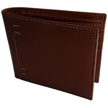 Men Brown Genuine Leather RFID Wallet 6 Card Slot 2 Not...
