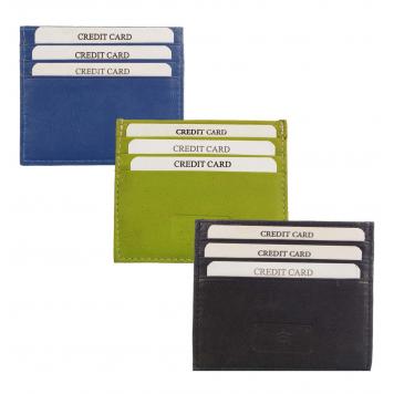 Universal Genuine Leather Card Holder Combo of 3(Blue, ...