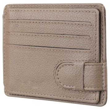 Men Grey Original Leather RFID Card Holder 10 Card Slot...