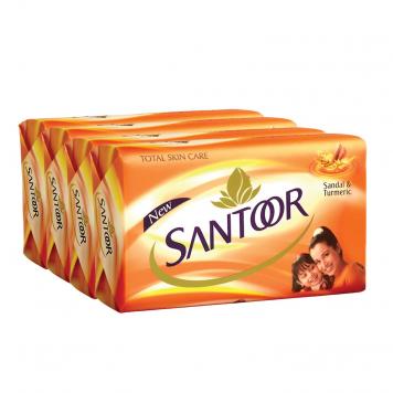Santoor Sandal and Turmeric Soap (Pack of 4 soaps 125g ...