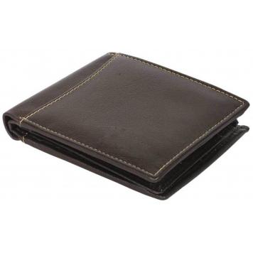Men Brown Genuine Leather RFID Wallet 11 Card Slot 2 No...