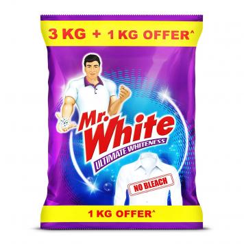Mr.White Detergent Powder - 3KG with Free 1kg