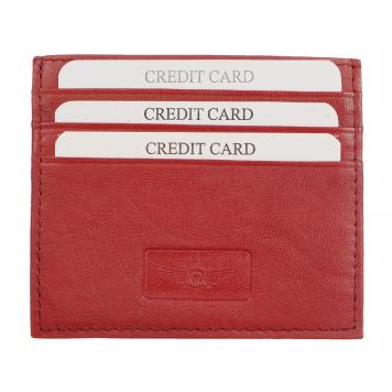 Men Red Genuine Leather Card Holder - By Maskino Leathe...